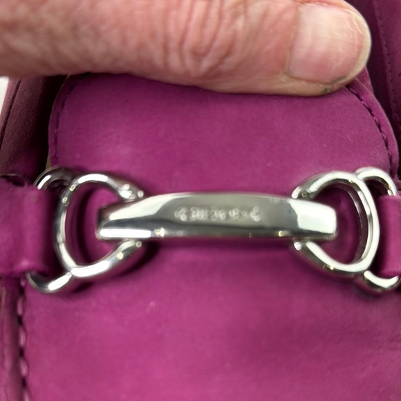 Geox Pink Slip On Loafers with Silver Buckle size 37 ½ - Picture 9 of 11